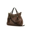 Bolso de mano Louis Vuitton Evora en lona a cuadros ébano y cuero marrón - 00pp thumbnail
