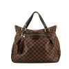Louis Vuitton Evora handbag in ebene damier canvas and brown leather - 360 thumbnail