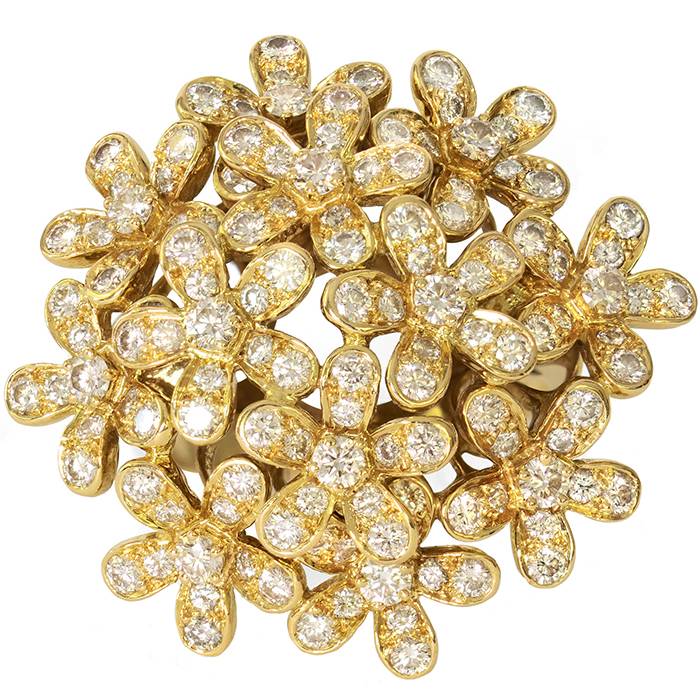Van Cleef & Arpels Socrate Bouquet ring,  yellow gold and diamonds - 00pp