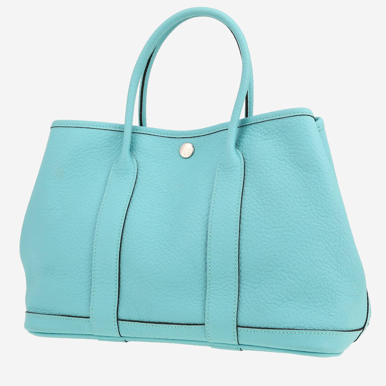 Hermès Garden Party shopping bag in Bleu Atoll leather taurillon clémence