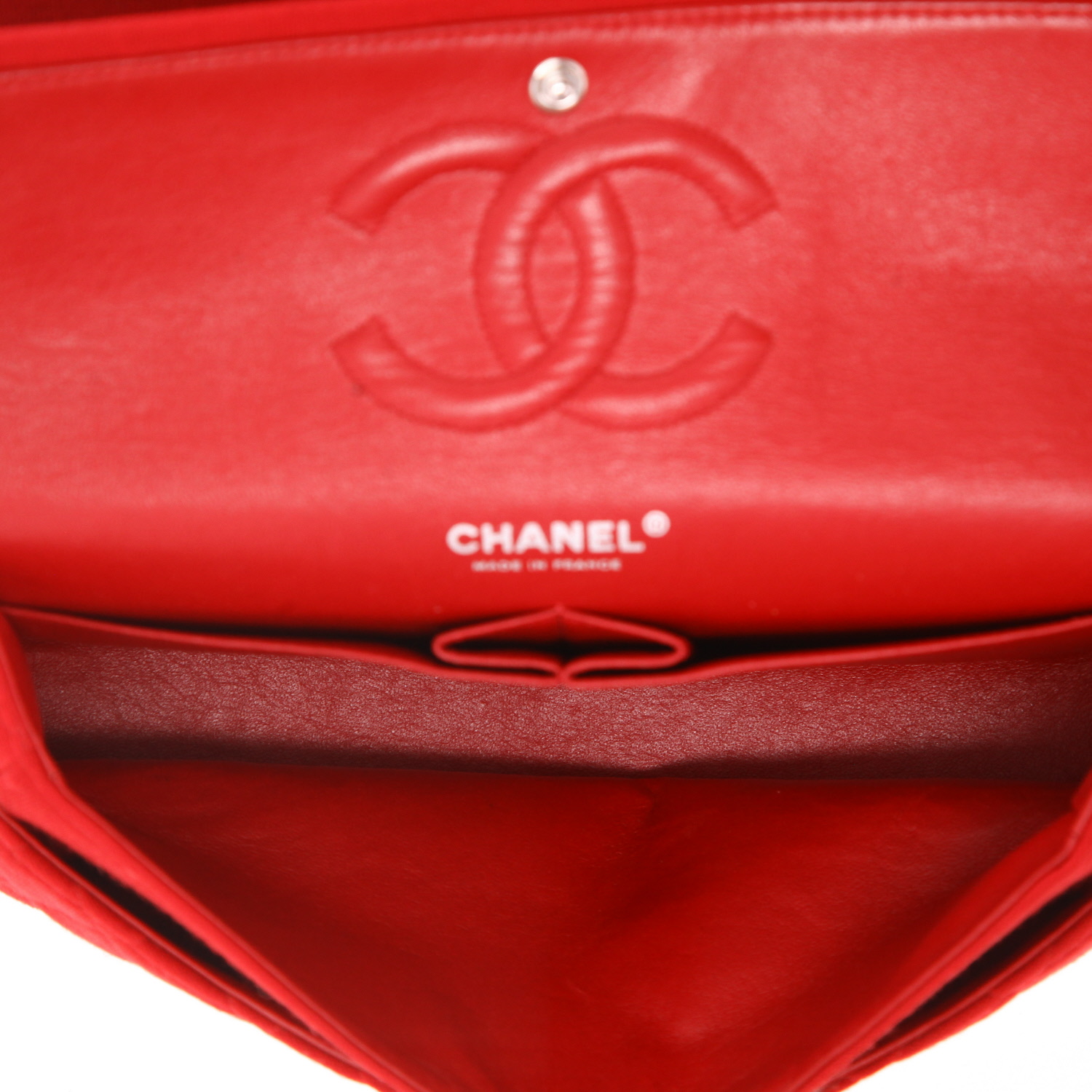 Chanel  Timeless Classic handbag  in red Vif quilted canvas - Detail D3