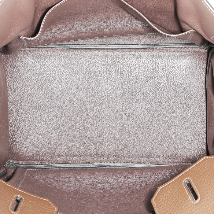 Hermes Birkin 35 cm handbag in brown Café togo leather - Detail D2