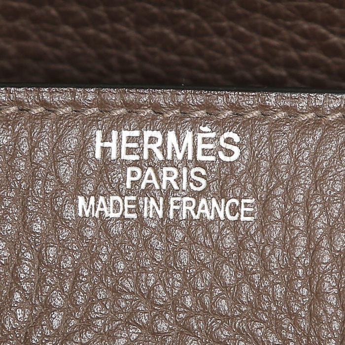 Hermes Birkin 35 cm handbag in brown Café togo leather - Detail D3