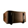 Louis Vuitton Pegase soft suitcase in ebene damier canvas and brown leather - Detail D4 thumbnail