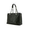 Chanel Shopping GST shopping bag in black quilted grained leather - 00pp thumbnail