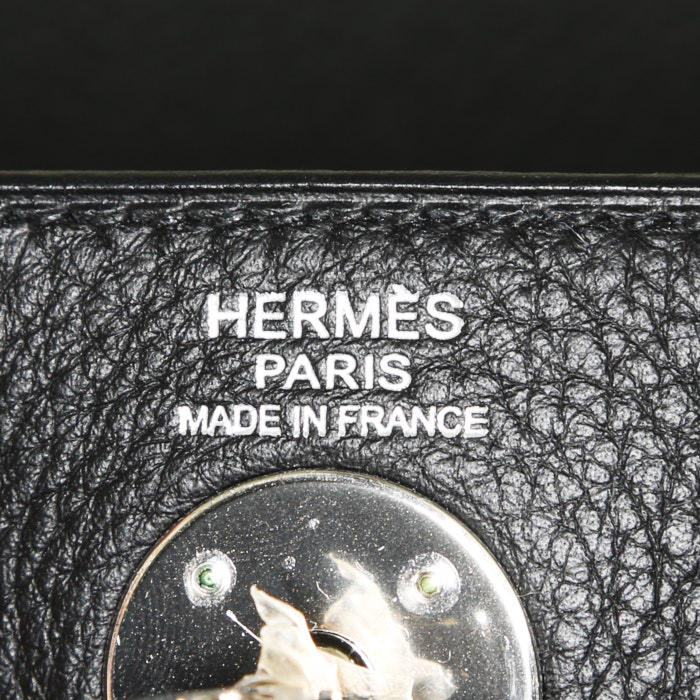 Sac de voyage Hermes Lindy en cuir togo noir - Detail D3