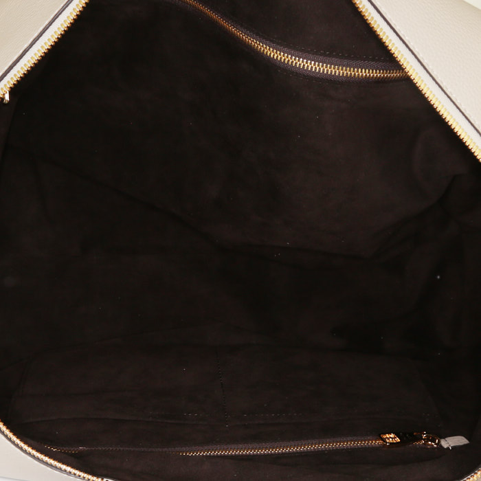 Borsa weekend Louis Vuitton Keepall Editions Limitées in pelle taurillon clemence beige - Detail D3