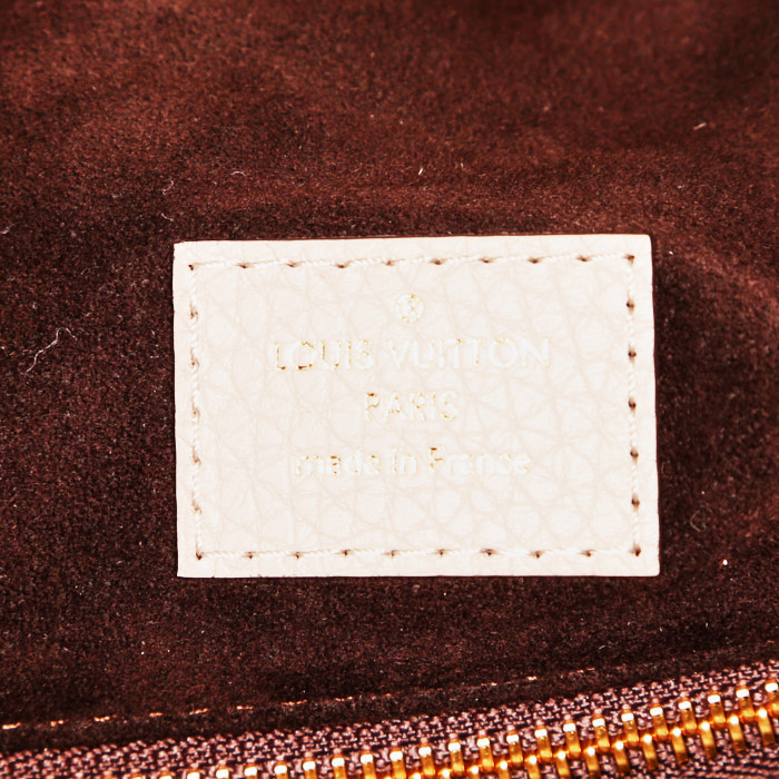 Borsa weekend Louis Vuitton Keepall Editions Limitées in pelle taurillon clemence beige - Detail D4