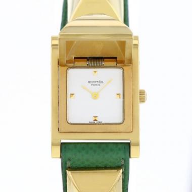 Montre Hermes Médor en plaqué or Vers 1990