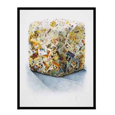 César, "Compression de cartes postales", lithographie en couleurs sur papier chiffon, signée et numérotée, cachet de l'imprimeur, de 1979