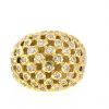 Vintage boule ring in yellow gold and diamonds - 360 thumbnail