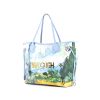 Shopping bag Louis Vuitton Neverfull modello medio in tela con motivo e pelle blu - 00pp thumbnail