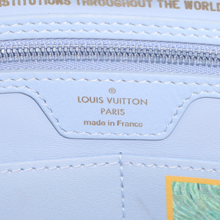Bolso Cabás Louis Vuitton Neverfull modelo mediano en lona y cuero azul - Detail D3
