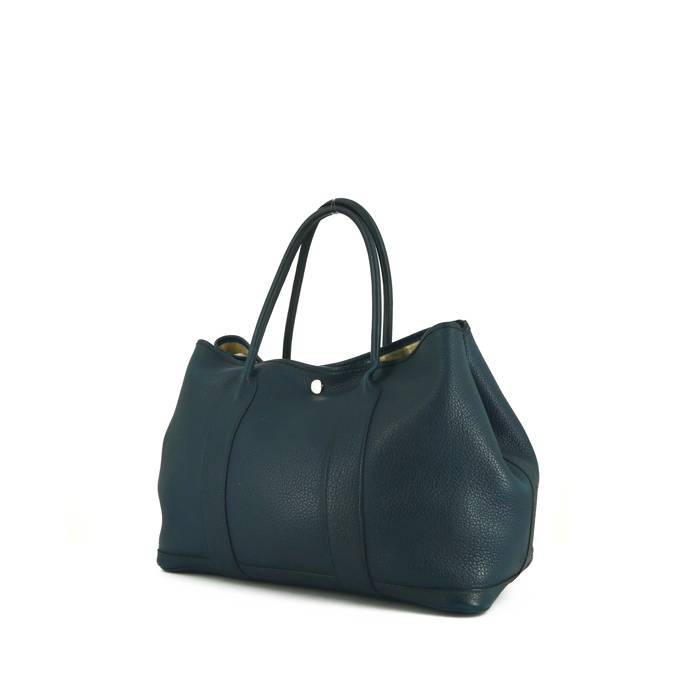 Hermes Garden Shopping Bag in Bleu Orage Togo Leather