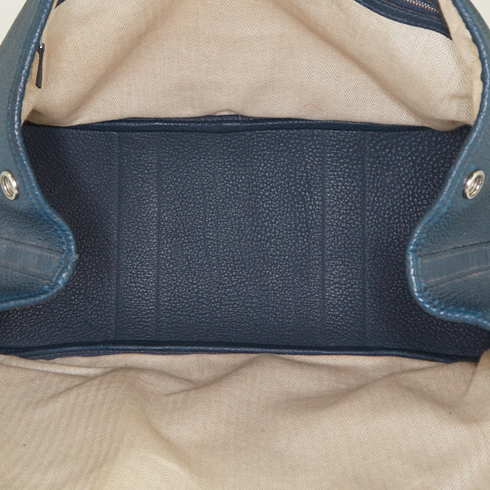 Bolso Cabás Hermes Garden en cuero togo Bleu Orage - Detail D2