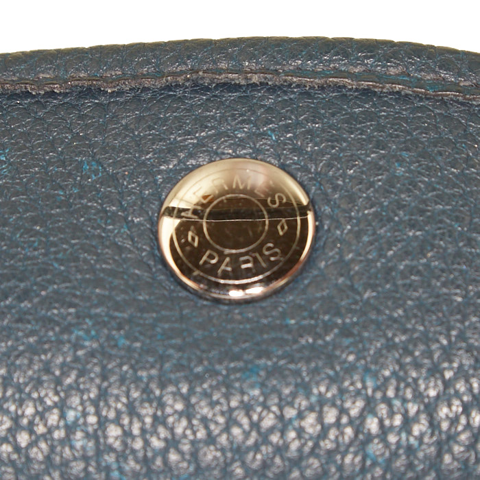 Sac cabas Hermes Garden en cuir togo Bleu Orage - Detail D3