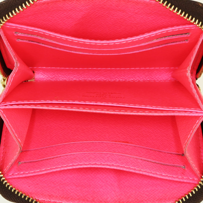 Billetera Louis Vuitton   en lona Monogram marrón y rosa - Detail D2