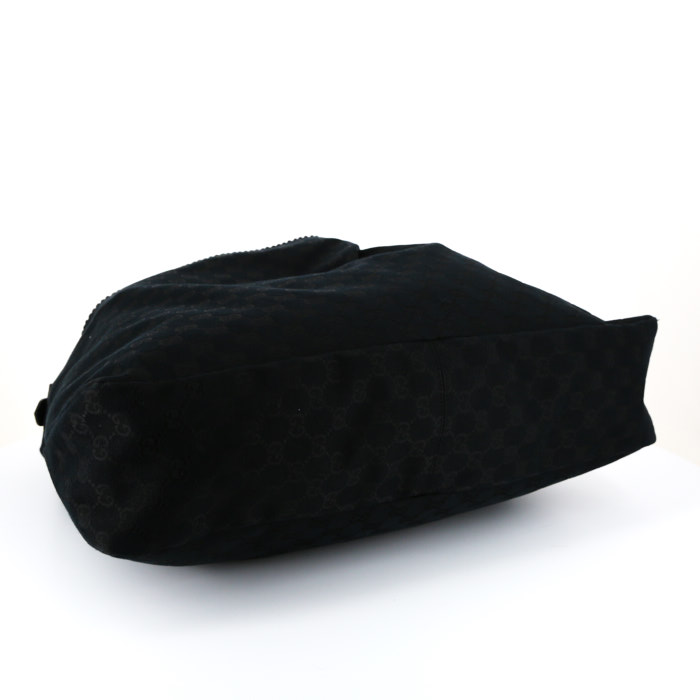 Gucci Mors handbag in black monogram canvas and black leather - Detail D4