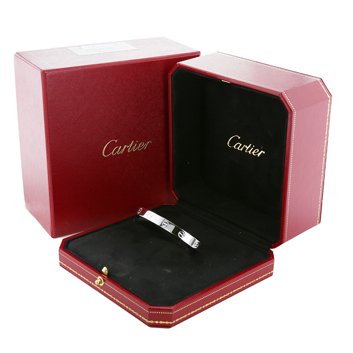 Open Cartier Love bracelet in white gold, size 17 - Detail D2