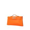 Pochette Hermès Kelly Cut en cuir Swift orange - 00pp thumbnail
