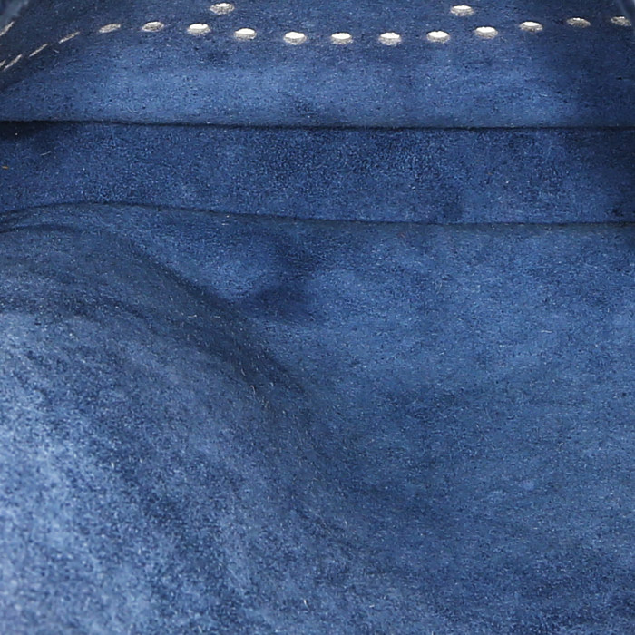 Borsa a tracolla Hermès  Evelyne in pelle Fjord blu - Detail D2