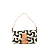 Fendi Baguette bag in black and white bicolor canvas and orange lizzard - 360 thumbnail