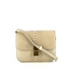 Borsa a tracolla Céline Classic Box in pitone beige - 360 thumbnail
