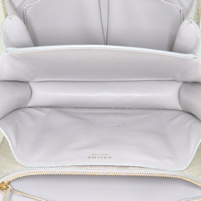 Bolso bandolera Celine  Classic Box en piel de pitón beige - Detail D2