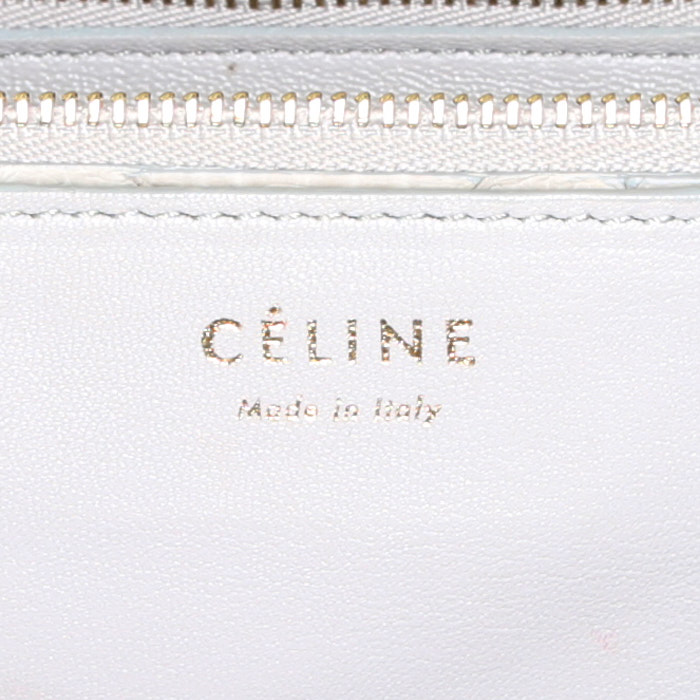 Celine  Classic Box shoulder bag  in beige python - Detail D3
