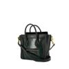 Celine Luggage Mini shoulder bag in black leather and green lizzard - 00pp thumbnail