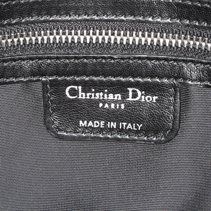 Dior Granville medium model handbag in black leather cannage - Detail D4