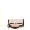 Borsa Hermès Kelly 28 cm in tela bicolore quadrettato e pelle Swift rossa Sellier - 360 Front thumbnail