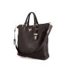 Prada shopping bag in black grained leather - 00pp thumbnail