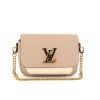 Louis Vuitton Lockme shoulder bag in beige grained leather - 360 thumbnail