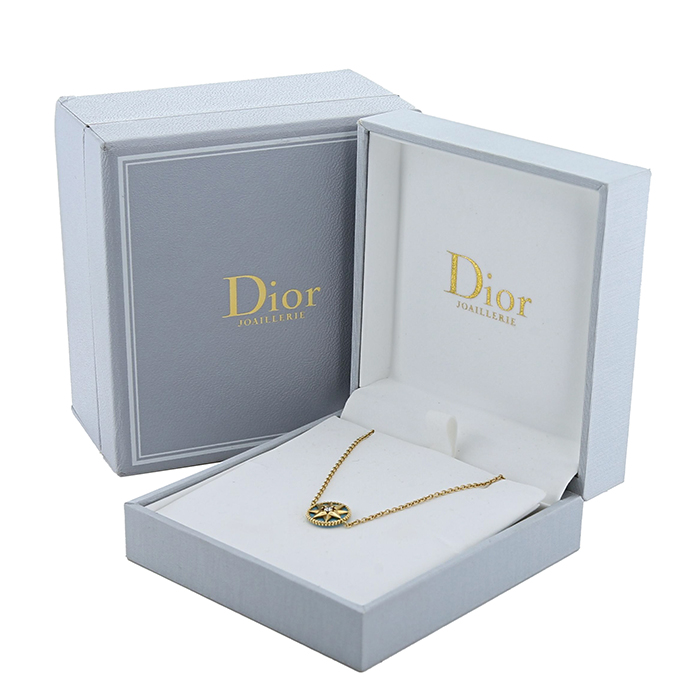 Dior Rose des vents long necklace in yellow gold,  turquoise and diamonds - Detail D4