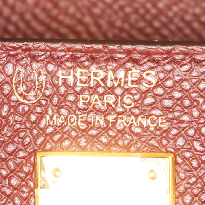 Hermes Kelly 25 cm handbag in red H epsom leather - Detail D4