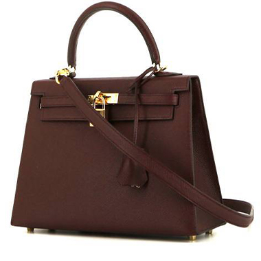 Bolso de mano Hermes Kelly 25 cm en cuero epsom rojo H