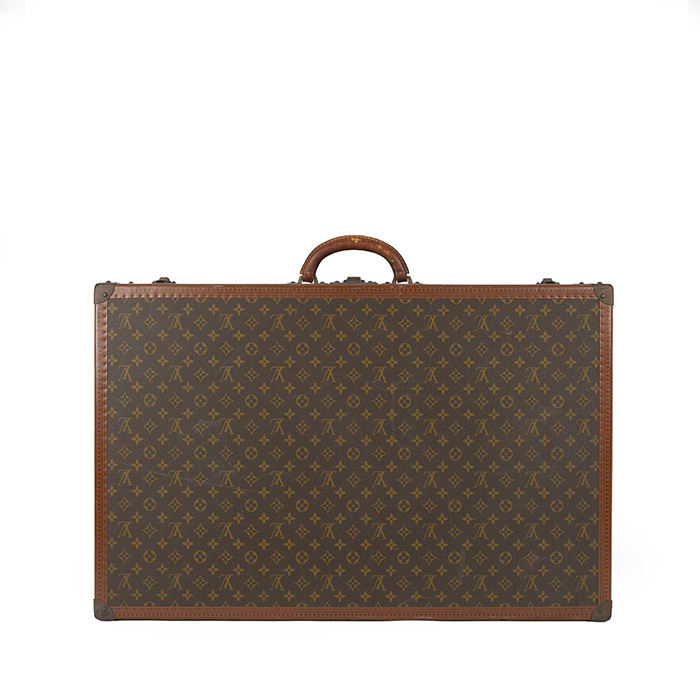 Valise Louis Vuitton Bisten 80 en toile monogram et cuir naturel - Detail D2