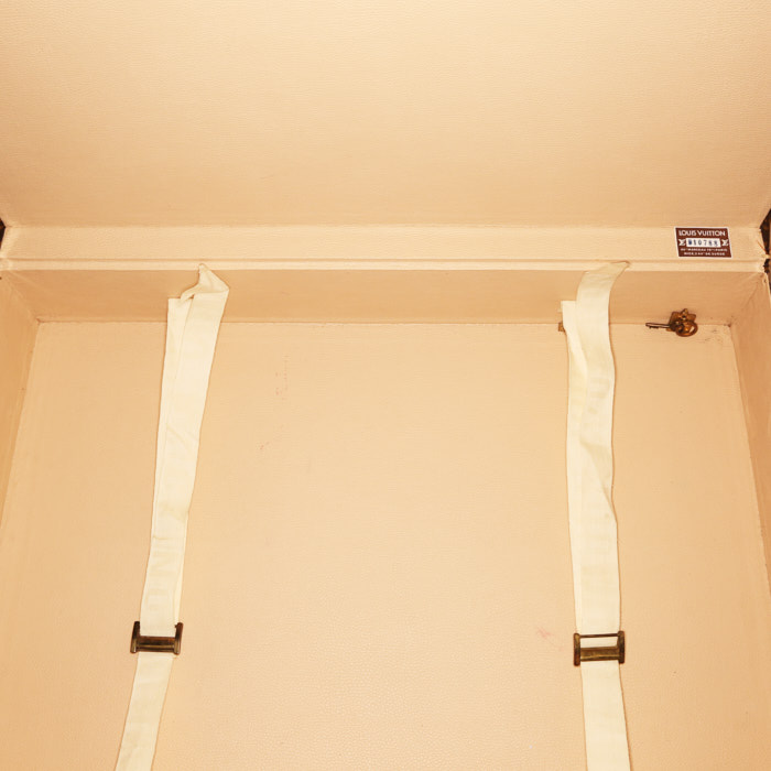 Valise Louis Vuitton Bisten 80 en toile monogram et cuir naturel - Detail D3