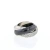 Cartier Trinity large model ring in white gold,  ceramic and diamonds, size 52 - 360 thumbnail