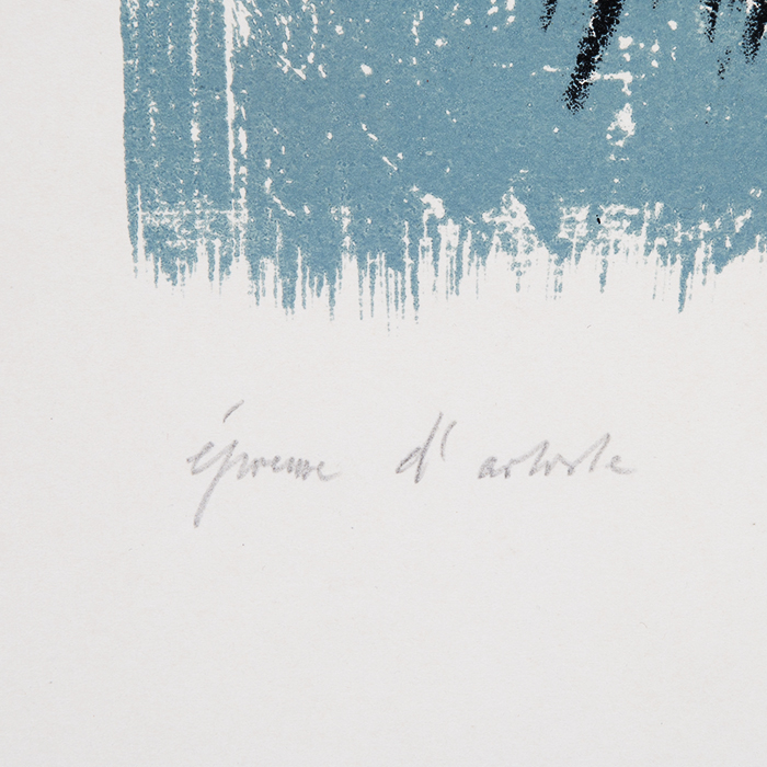 Hans Hartung, "L26", lithograph in colors on paper, annotated and signed, of 1957