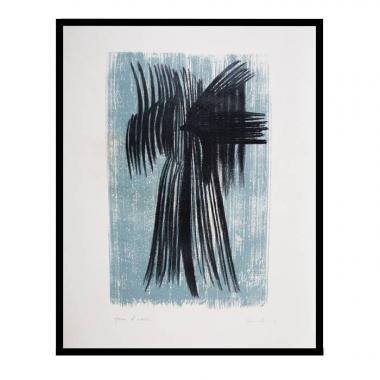 Hans Hartung, "L26", lithograph in colors on paper, annotated and signed, of 1957