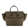 Celine Tie Bag handbag in taupe grained leather - 360 thumbnail