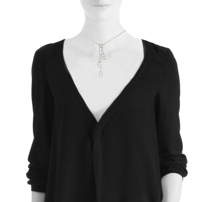 Hermes Parade necklace in silver - Detail D1