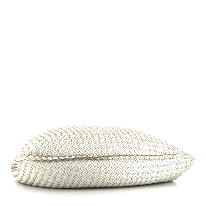 Bottega Veneta Veneta handbag in white intrecciato leather - Detail D4