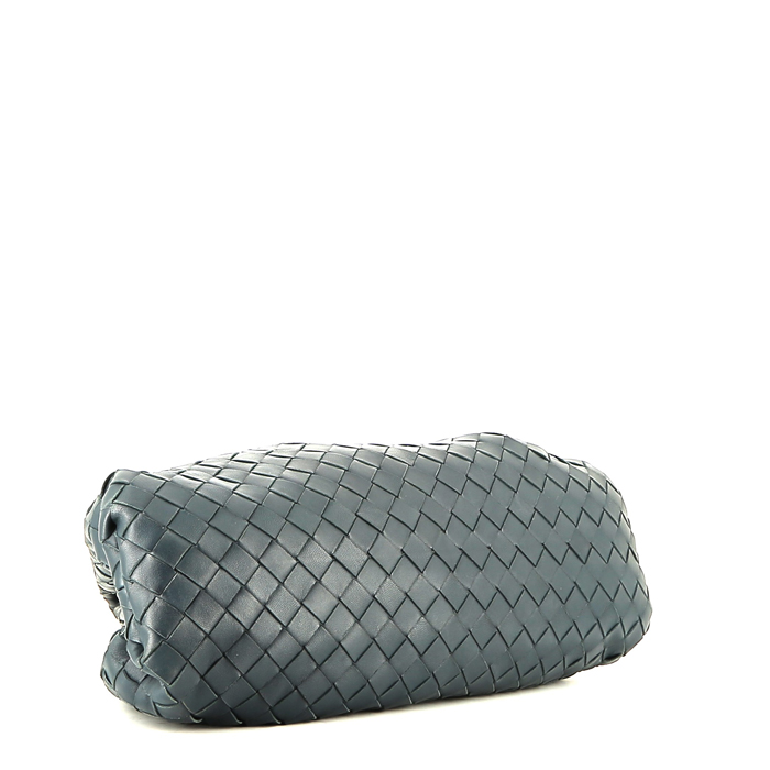 Sac/pochette Bottega Veneta  The Pouch en cuir intrecciato bleu - Detail D4