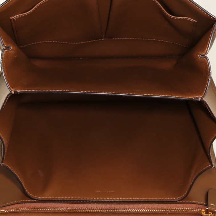 Borsa a tracolla Céline Classic Box in pelle box color cognac - Detail D2