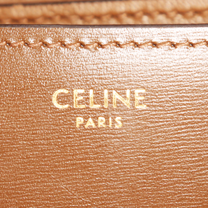 Céline Classic Box shoulder bag in cognac box leather - Detail D3