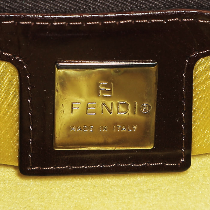 Borsa Fendi Baguette in tela denim blu con perle ricamate - Detail D3