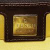 Bolso de mano Fendi Baguette en lona denim azul - Detail D3 thumbnail